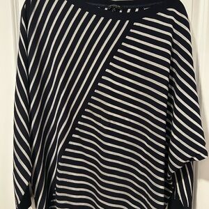 Lafayette 148 New York Navy and White Striped Sweater